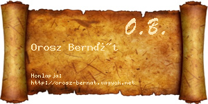 Orosz Bernát névjegykártya