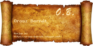 Orosz Bernát névjegykártya